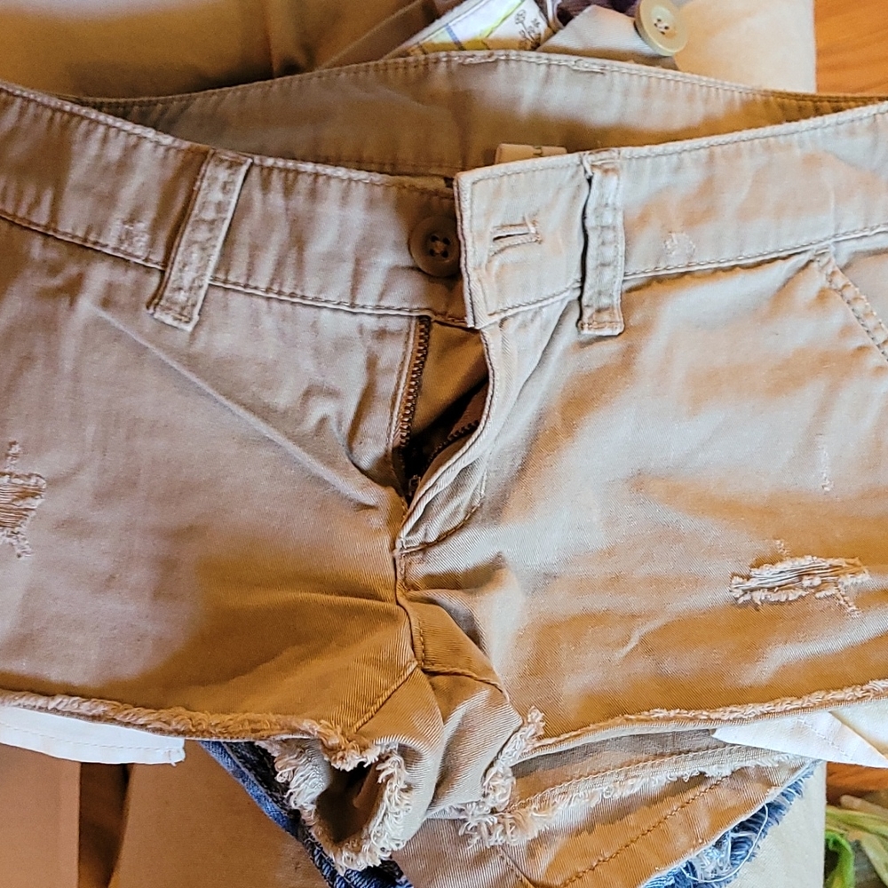 Cotton kaki shorts